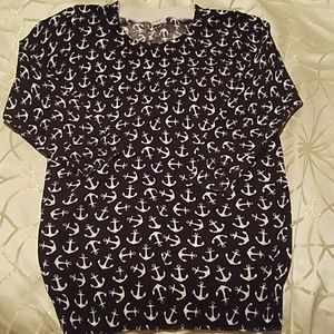 J.Crew Nautical Anchor 3/4 Sleeve Sweater
